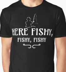 Here Fishy, Fishy, Fishy | Funny Fishing Graphic T-Shirt