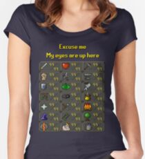 Runescape - My eyes are up here Women's Fitted Scoop T-Shirt