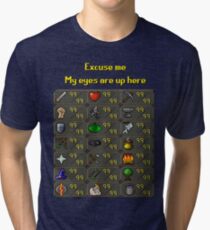 Runescape - My eyes are up here Tri-blend T-Shirt