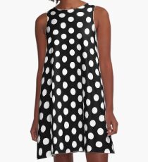 Vintage Polka Dot Dress - Black and White Circles A-Line Dress