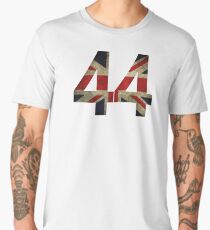 Lewis Hamilton 44 with worn looking Union Jack Men's Premium T-Shirt