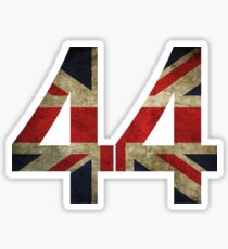 Lewis Hamilton 44 with worn looking Union Jack Sticker