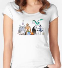 Ghibli Friends Women's Fitted Scoop T-Shirt