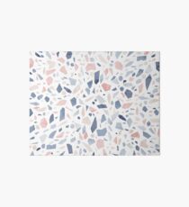 Terrazzo vintage pastel blue pink Art Board