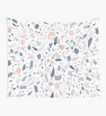 Terrazzo Pastellrosa- Jahrgang blau Wandbehang
