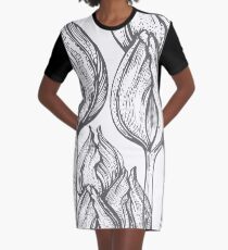 tulip line pattern Graphic T-Shirt Dress