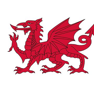 Artwork thumbnail, Red Welsh Dragon - Flag of Wales - Sport T-Shirt Sticker Bedspread Duvet by deanworld