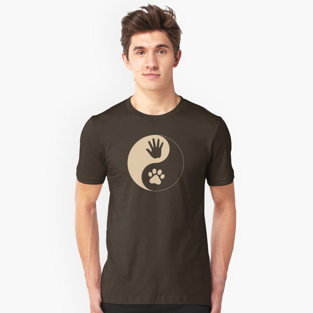 Yin Yang Hand Paw Slim Fit T-Shirt