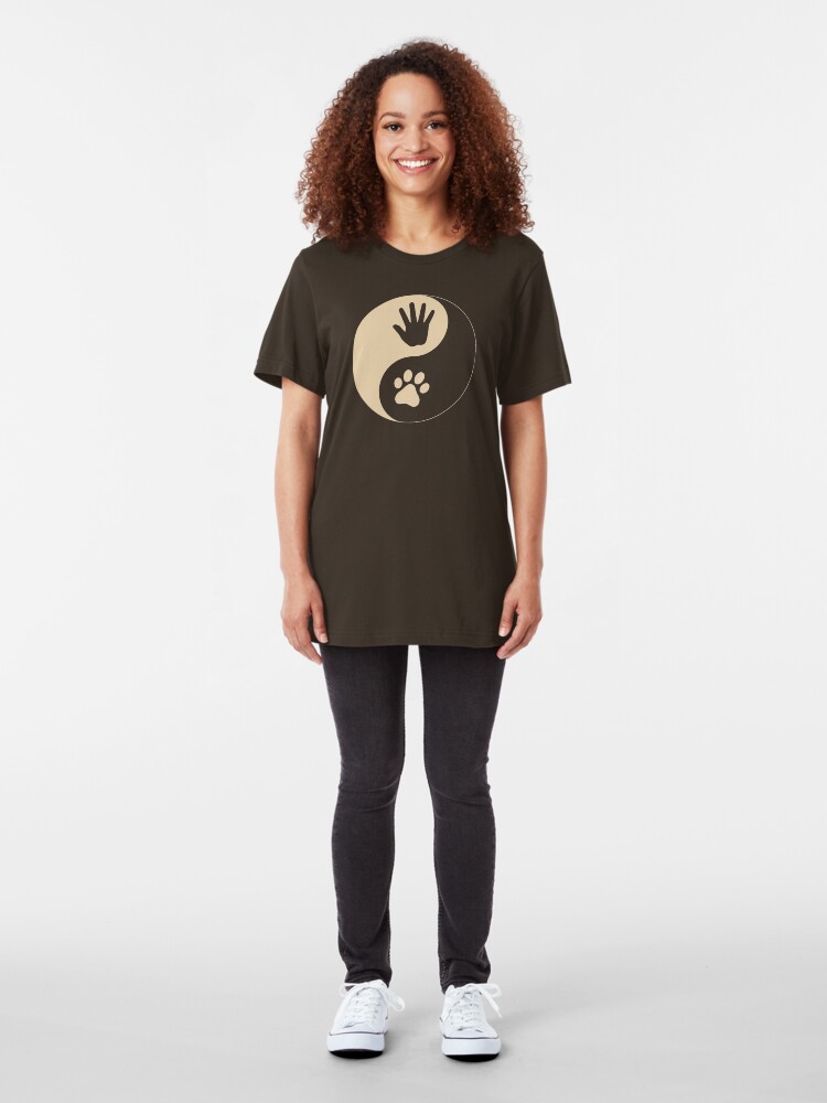 Alternate view of Yin Yang Hand Paw Slim Fit T-Shirt