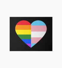 LGBT Rainbow And Transgender Pride Flag Heart Art Board Print