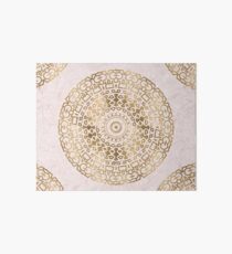 Marble mandala - golden on pink marble Art Board