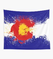 Colorado Flag Paint Splatter Wall Tapestry