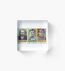 Beat Generation Jack Kerouac + Ginsberg + Cassady On The Road Acrylic Block