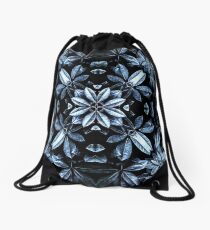 Metallic Leaves Mandala Drawstring Bag