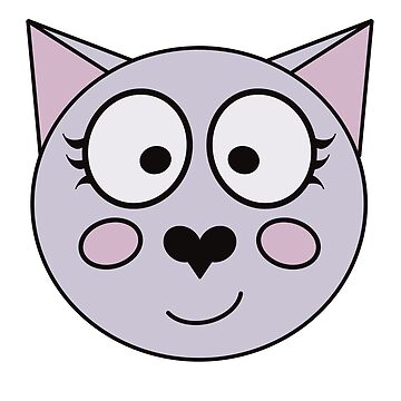 Happy Kitty Cute Face (Purple)