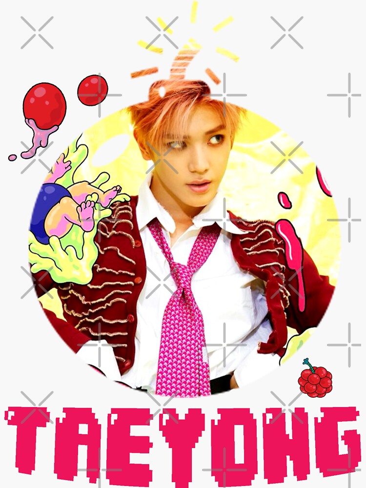 nct 127 taeyong cherry bomb sticker by nurfzr redbubble