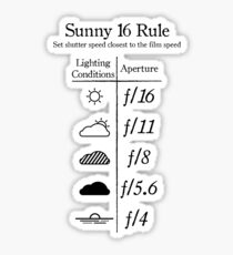 Sunny 16 Rule - Black Sticker