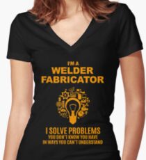 WELDER FABRICATOR Women's Fitted V-Neck T-Shirt