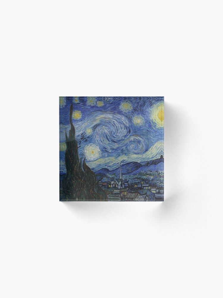 Alternate view of The Starry Night by Vincent van Gogh Acrylic Block