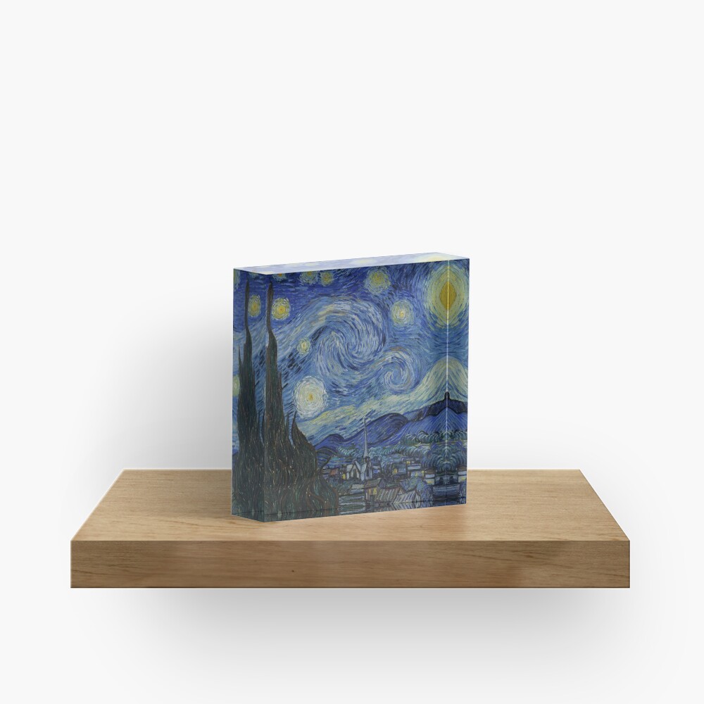 The Starry Night by Vincent van Gogh Acrylic Block