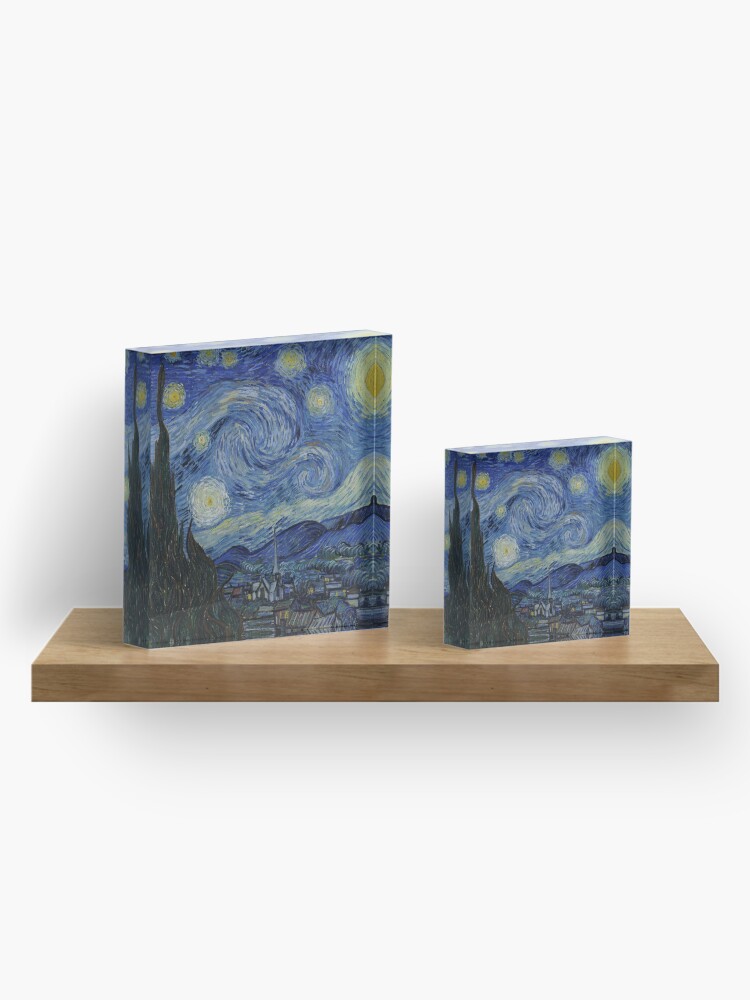 Alternate view of The Starry Night by Vincent van Gogh Acrylic Block