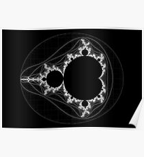 White - Linear Mandelbrot Poster