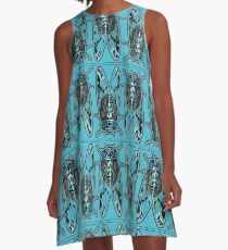 Zikadenmuster A-Linien Kleid