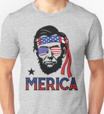 Camiseta ajustada Merica - Funny Abe Lincoln 4 de julio Hip American T-shirt