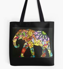 Flower power elephant Tote Bag