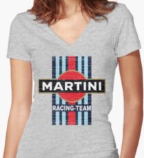 Vintage Martini Racing Women's Fitted V-Neck T-Shirt