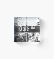 A Street Sign Named Ogle Acrylic Block