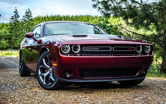 "2017 Dodge Challenger 5.7 Hemi Octane Red 3" Poster by earth2sd