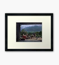 Members of Easy Company (Band of Brothers) including Maj. Dick Winters relaxing at the Eagle's Nest, Hitler's residence, 1945 Framed Print