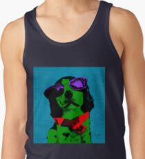 FUNNY DOG! Green Blue Tank Top