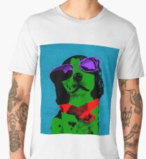 FUNNY DOG! Green Blue Men's Premium T-Shirt