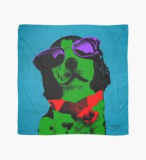 FUNNY DOG! Green Blue Scarf