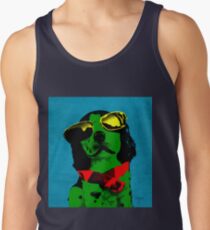 FUNNY DOG! Green Blue Tank Top