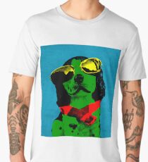 FUNNY DOG! Green Blue Men's Premium T-Shirt