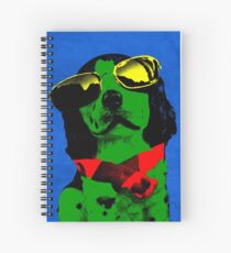 FUNNY DOG Green Blue Spiral Notebook