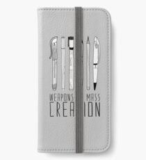 Waffen der Massenerschaffung (auf grau) iPhone Flip-Case/Hülle/Klebefolie