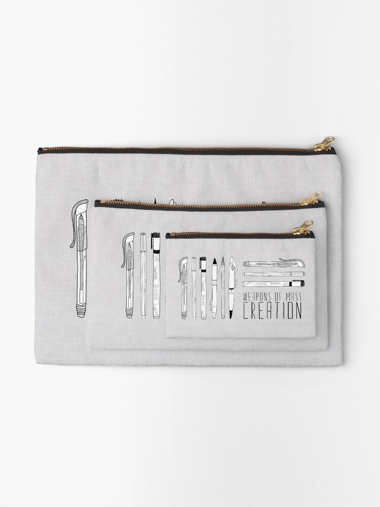 Alternate view of Weapons Of Mass Creation (on grey) Zipper Pouch