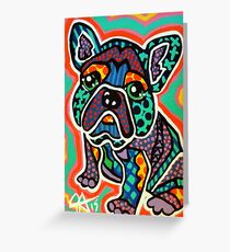 Dog Puppy Dogs Terriers Design Designer French Bull Boston Terrier Animal Pet Lover Owner Rescue Adopt Adoption Jackie Carpenter Art Gift Gifts Greeting Card