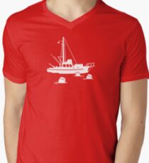 Jaws - Orca with Barrels Men's V-Neck T-Shirt