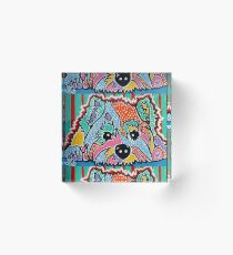 Cotton Candy Westie West Highland Dog Pet Terrier Scottish Scotland Cairn Border Glen Fox Kerri Schnauzer Norwich Norfolk Yorkshire Dogs Owner Lover Jackie Carpenter Art Acrylic Block