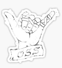 OSS Hand - White/Grey ( BJJ / Brazilian Jiu Jitsu ) Sticker