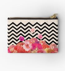 Chevron Flora II Studio Pouch