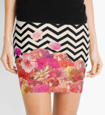 Chevron Flora II Mini Skirt