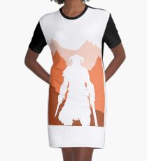 Dragonborn - Orange Graphic T-Shirt Dress