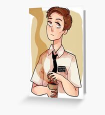 Kaffee Junge Grußkarte