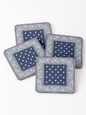 Bandana - Blue - Paisley Bandana Coasters